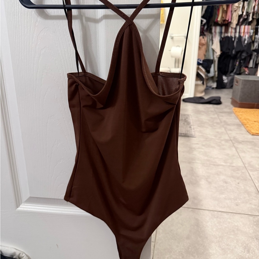 Brown Strappy Bodysuit